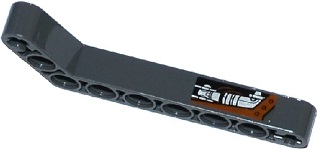 Technic, Liftarm, Modified Bent Thick 1 x 9 (7 - 3) with Silver Hydraulic Cylinder and Reddish Brown Wires Pattern Model Right (Sticker) - Set 70220