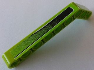 Technic, Liftarm, Modified Bent Thick 1 x 9 (7 - 3) with Black Shade and White Line Pattern Right Side (Sticker) - Set 8649