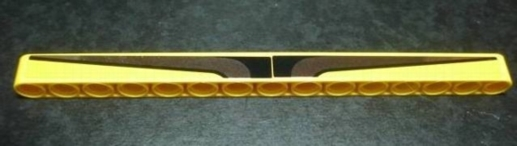 Technic, Liftarm Thick 1 x 15 with Black and Chrome Silver Stripes Pattern (Stickers) - Set 8146