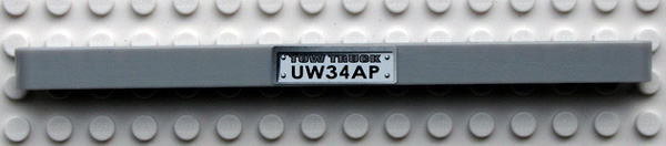 Technic, Liftarm Thick 1 x 15 with 'TOW TRUCK UW34AP' Pattern (Sticker) - Set 8285