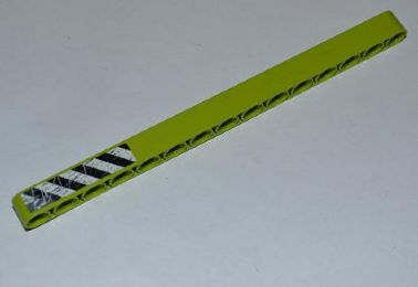 Technic, Liftarm Thick 1 x 15 with Black and White Danger Stripes and Splatters Pattern Model Right (Sticker) - Set 8709