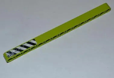 Technic, Liftarm Thick 1 x 15 with Black and White Danger Stripes and Splatters Pattern Model Right (Sticker) - Set 8709