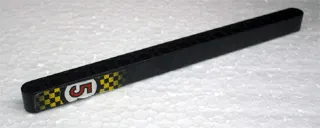 Technic, Liftarm Thick 1 x 15 with Red Number 5 on White Background and Yellow and Black Checkered Pattern (Sticker) - Set 8238