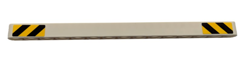 Technic, Liftarm Thick 1 x 15 with Black and Yellow Danger Stripes at Both Ends Pattern (Stickers) - Set 42078