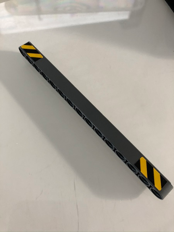 Technic, Liftarm Thick 1 x 15 with Black and Yellow Danger Stripes at Both Ends Pattern (Stickers) - Set 42098