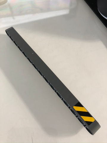 Technic, Liftarm Thick 1 x 15 with Black and Yellow Danger Stripes Pattern Model Right Side (Sticker) - Set 42098