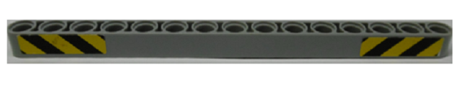 Technic, Liftarm Thick 1 x 15 with Yellow and Black Danger Stripes Pattern (Stickers) - Set 9397
