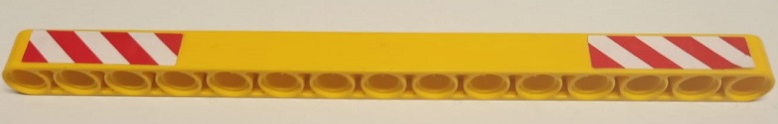 Technic, Liftarm Thick 1 x 15 with Red and White Danger Stripes Pattern (Stickers) - Set 8421