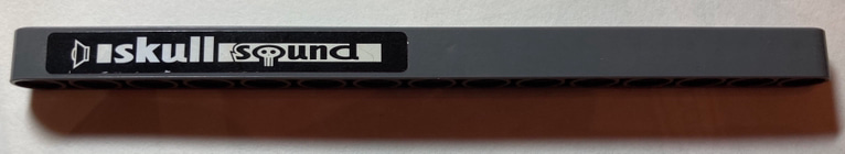 Technic, Liftarm Thick 1 x 15 with Black and White 'skull sound' Pattern Model Left Side (Sticker) - Set 8682