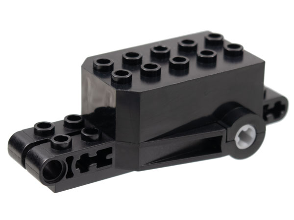 Pullback Motor 9 x 4 x 2 1/3 with Black Base and Studs on Liftarms