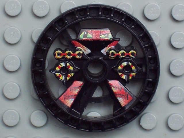 Technic, Disk 5 x 5 - RoboRider Talisman Wheel, Blazooka Mold with Robot Pattern