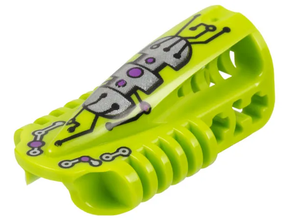 Technic Block 3 x 5 x 1 2/3 with Black and Silver Circuitry with Purple Dots Pattern