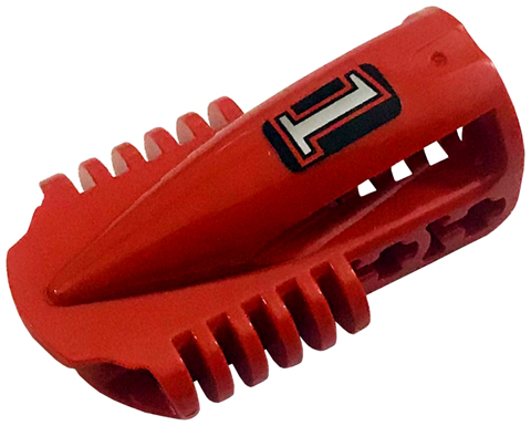 Technic Block 3 x 5 x 1 2/3 with Silver Number 1 with Red Outline on Black Background Pattern (Sticker) - Set 8242