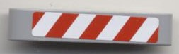 Technic, Liftarm Thick 1 x 5 with Red and White Danger Stripes Pattern (Sticker) - Set 8124