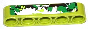 Technic, Liftarm Thick 1 x 5 with Black, White and Green Camouflage Pattern Model Left Side (Sticker) - Set 42027