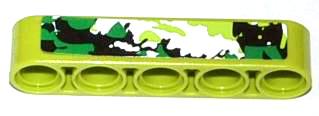 Technic, Liftarm Thick 1 x 5 with Black, White and Green Camouflage Pattern Model Right Side (Sticker) - Set 42027