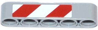 Technic, Liftarm Thick 1 x 5 with Red and White Danger Stripes Pattern on End Model Right Side (Sticker) - Set 42023