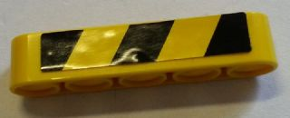Technic, Liftarm Thick 1 x 5 with Black and Yellow Danger Stripes Pattern Model Left Side (Sticker) - Set 8258