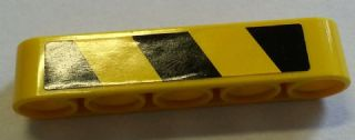 Technic, Liftarm Thick 1 x 5 with Black and Yellow Danger Stripes Pattern Model Right Side (Sticker) - Set 8258
