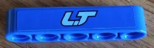Technic, Liftarm Thick 1 x 5 with Medium Blue 'LT' Pattern (Sticker) - Set 8052