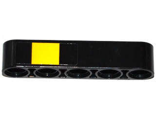 Technic, Liftarm Thick 1 x 5 with Yellow Square Pattern on End (Sticker) - Set 42053