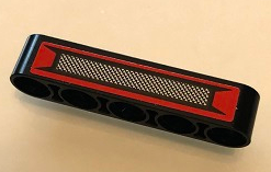 Technic, Liftarm Thick 1 x 5 with Grille on Red Background Pattern (Sticker) - Set 42098