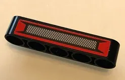 Technic, Liftarm Thick 1 x 5 with Grille on Red Background Pattern (Sticker) - Set 42098