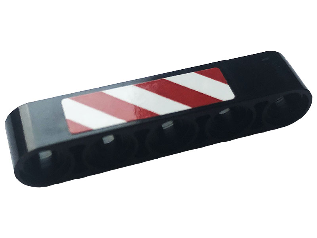 Technic, Liftarm Thick 1 x 5 with Red and White Danger Stripes Pattern Side A (Sticker) - Set 42108