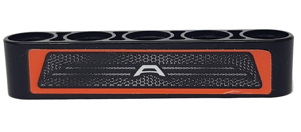 Technic, Liftarm Thick 1 x 5 with Letter A and Car Grille on Orange Background Pattern (Sticker) - Set 42060