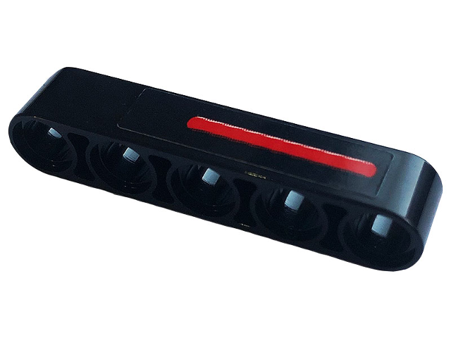 Technic, Liftarm Thick 1 x 5 with Red Stripe and White Highlight Pattern Model Right Side (Sticker) - Set 42110