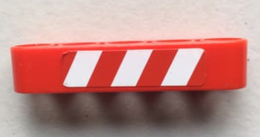 Technic, Liftarm Thick 1 x 5 with Red and White Danger Stripes Pattern Model Left Side (Sticker) - Set 8294