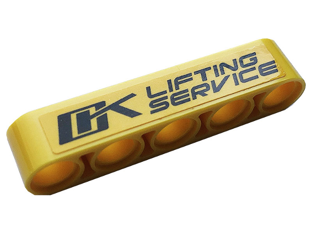 Technic, Liftarm Thick 1 x 5 with Black 'LIFTING SERVICE' Pattern (Sticker) - Set 42108