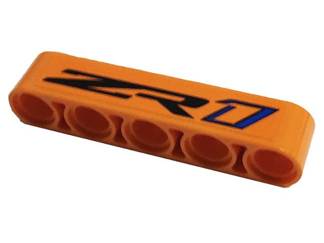 Technic, Liftarm Thick 1 x 5 with Black and Blue 'ZR1' Pattern (Sticker) - Set 42093