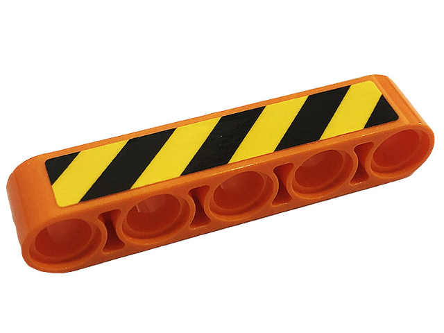 Technic, Liftarm Thick 1 x 5 with Black and Yellow Danger Stripes Pattern Model Left Side (Sticker) - Set 42128