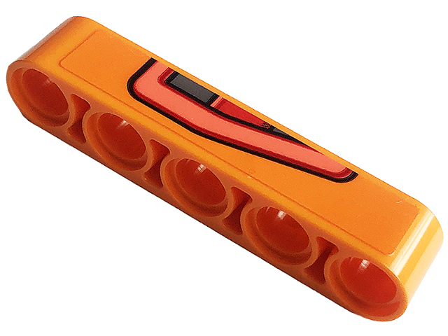 Technic, Liftarm Thick 1 x 5 with Red Taillight with Black Outline Pattern Model Left Side (Sticker) - Set 42126