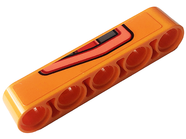 Technic, Liftarm Thick 1 x 5 with Red Taillight with Black Outline Pattern Model Right Side (Sticker) - Set 42126