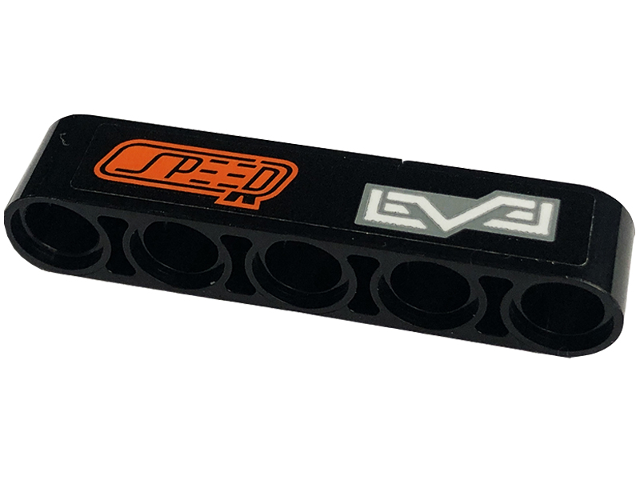 Technic, Liftarm Thick 1 x 5 with 'SPEED' and 'LEVEL' Pattern Model Left Side (Sticker) - Set 42129