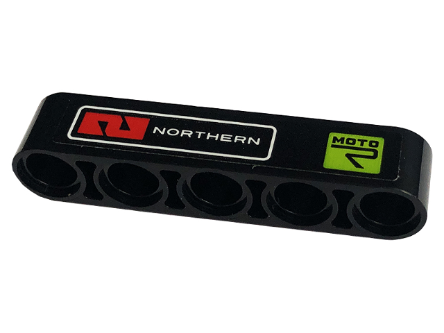 Technic, Liftarm Thick 1 x 5 with 'NORTHERN' and 'MOTO R' Pattern Model Right Side (Sticker) - Set 42129