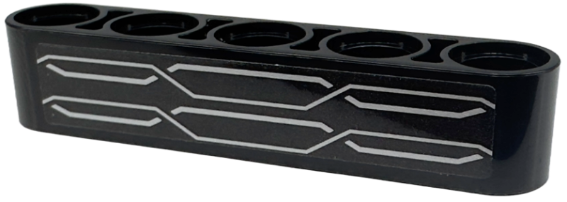 Technic, Liftarm Thick 1 x 5 with Silver Grille Lines Pattern (Sticker) - Set 42153