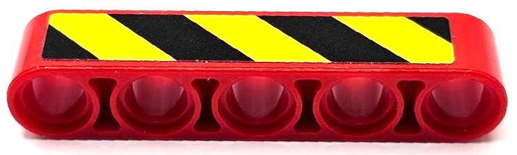 Technic, Liftarm Thick 1 x 5 with Black and Yellow Danger Stripes Pattern Model Right Side (Sticker) - Set 42070