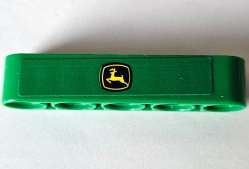 Technic, Liftarm Thick 1 x 5 with John Deere Logo Pattern (Sticker) - Set 42168