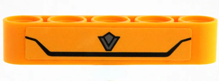 Technic, Liftarm Thick 1 x 5 with Black Line and Silver Logo Pattern (Sticker) - Set 42147