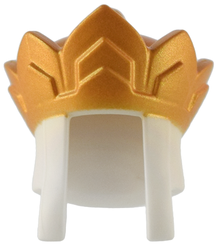 Minifigure, Headgear Headdress with Fabric Panels and Crown with 8 Points with Gold Top Pattern