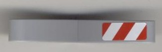 Technic, Liftarm, Modified Bent Thick 1 x 7 (4 - 4) with Red and White Danger Stripes Pattern (Sticker) - Set 8124