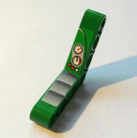 Technic, Liftarm, Modified Bent Thick 1 x 7 (4 - 4) with Tread Plate and Gauges and Buttons Pattern (Stickers) - Set 8236