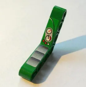 Technic, Liftarm, Modified Bent Thick 1 x 7 (4 - 4) with Tread Plate and Gauges and Buttons Pattern (Stickers) - Set 8236