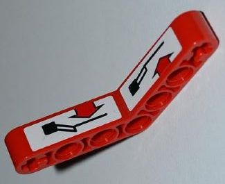 Technic, Liftarm, Modified Bent Thick 1 x 7 (4 - 4) with Lift Operating Instructions Pattern (Stickers) - Set 8186