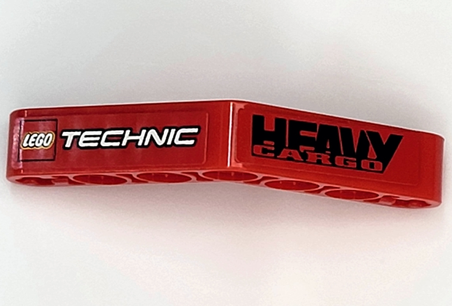 Technic, Liftarm, Modified Bent Thick 1 x 7 (4 - 4) with LEGO TECHNIC Logo and 'HEAVY CARGO' Pattern (Stickers) - Set 8041