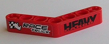 Technic, Liftarm, Modified Bent Thick 1 x 7 (4 - 4) with 'RACE TRUCK' and 'HEAVY CARGO' Pattern (Stickers) - Set 42041