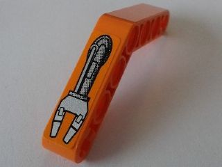 Technic, Liftarm, Modified Bent Thick 1 x 7 (4 - 4) with Robot Arm 2 Fingers Pattern Model Left Side (Sticker) - Set 8307